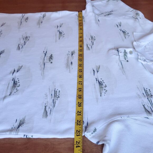 VINTAGE Chaps Ralph Lauren Ribbed Polo Shirt XL Hawaiian Island Palm Tree Cotton - Picture 11 of 12